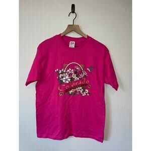 Vintage Colorado Wildflower Shirt Co Wild Flower Pink Graphic Tee VTG 90s Medium